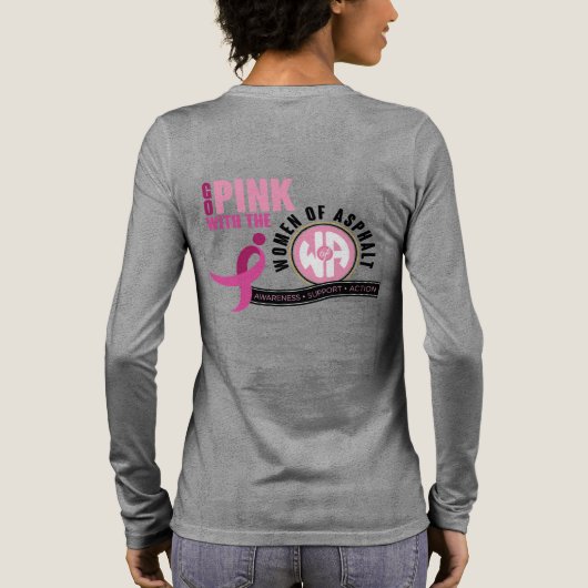 "Go with the Pink" Dames met lange mouwen Tri-Blend Shirt (Achterkant)