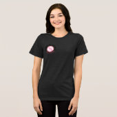 "Go with the Pink" Dames Zwart T-shirt (Voorkant volledig)