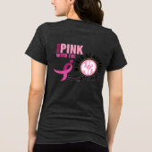 "Go with the Pink" Dames Zwart T-shirt (Achterkant)