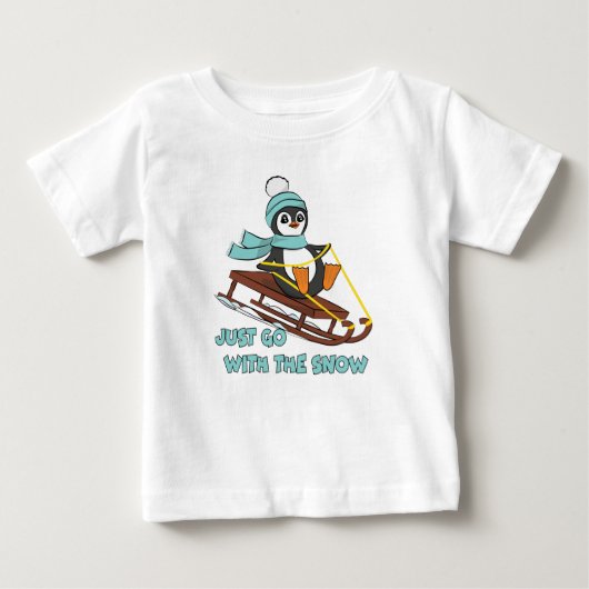 Go With The Snow Sledding Cute Penguin Winter (Voorkant)