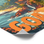 Goa Beach India Artistieke Reis Illustratie Poster (Hoek)