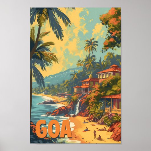Goa Beach India Artistieke Reis Illustratie Poster (Voorkant)
