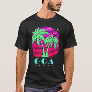 Goa India 80s Palmbomen Zomerzonsondergang T-shirt