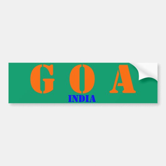 Goa India Bumpersticker (Voorkant)