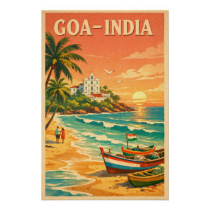 Goa, India, in klassieke retro-reisstijl Perfect Poster