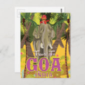Goa India poster voor oud reizen Briefkaart (Voorkant / Achterkant)