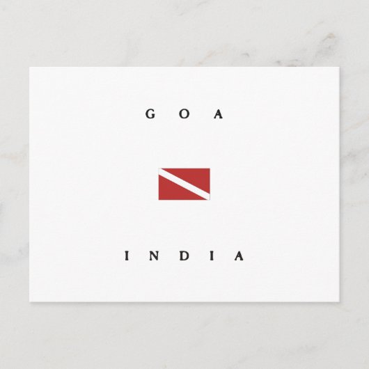 Goa India Scuba Dive Flag Briefkaart (Voorkant)