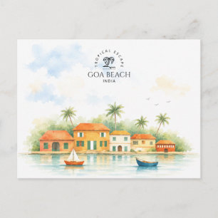 Goa, India souvenir    Watercolor Reis  Briefkaart