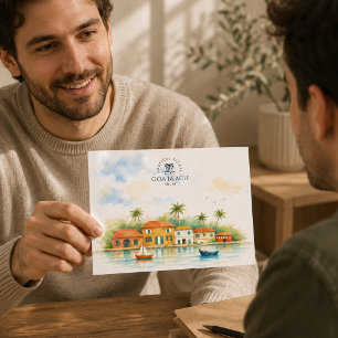 Goa, India souvenir Watercolor Reis Briefkaart