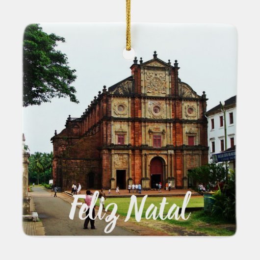 Goa India Vacation Kerstmis Keramisch Ornament (Achterkant)