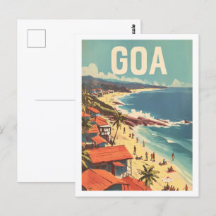 Goa India Vintage Beroemde Reisplaats Briefkaart
