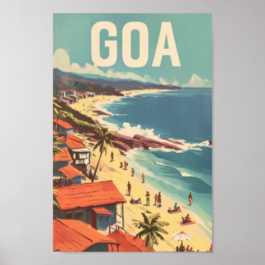 Goa India Vintage Beroemde Reisplaats Poster (Voorkant)