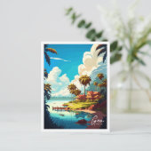 Goa India vintage reisillustratie Briefkaart (Staand voorkant)