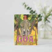Goa India vintage reisposter Briefkaart (Staand voorkant)