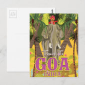 Goa India vintage reisposter Briefkaart (Voorkant / Achterkant)