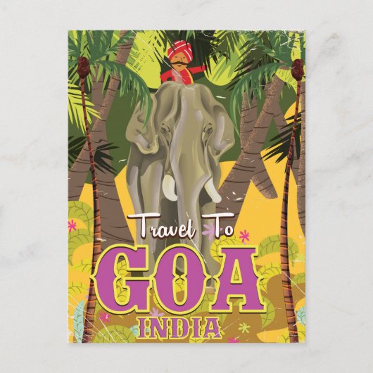 Goa India vintage reisposter Briefkaart (Voorkant)