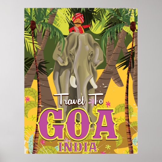 Goa India vintage reisposter Poster (Voorkant)