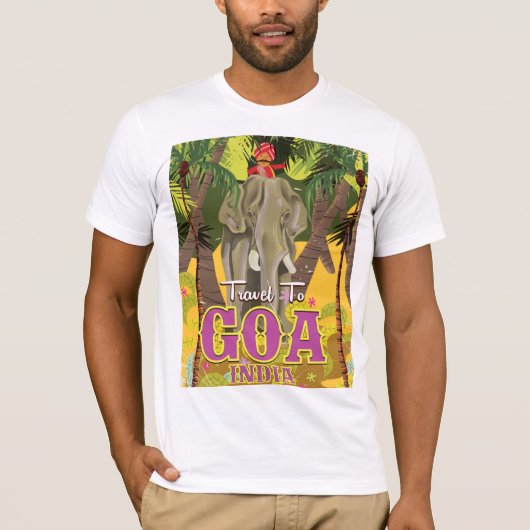 Goa India vintage reisposter T-shirt (Voorkant)