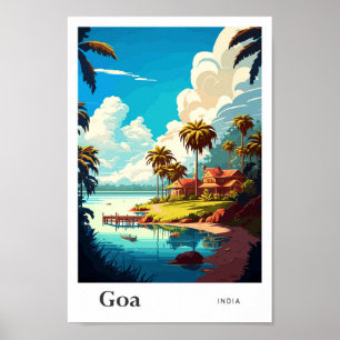 Goa India Vintage Travel Illustratie Poster