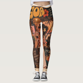 Goa — Meisje op de bar, kustnachtleven trillingen Leggings