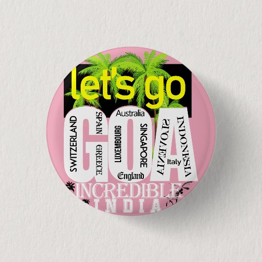 Goa Toerisme Ronde Button 3,2 Cm (Voorkant)