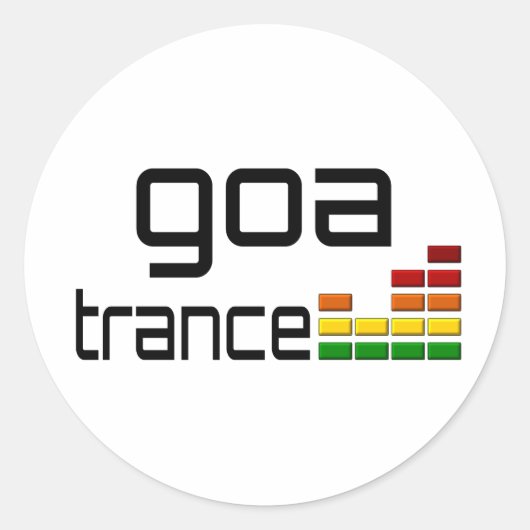 Goa Trance Music met Stereo Equalizer Ronde Sticker (Voorkant)