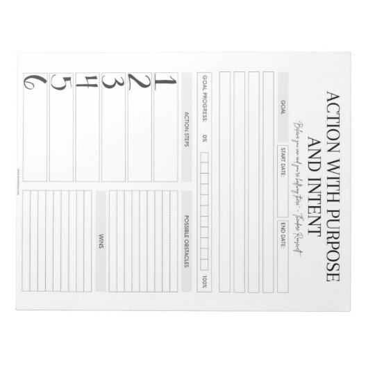 Goal Achiever's Masterplan: Action Plan Notepad Notitieblok (Voorkant)