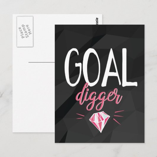 Goal Digger, Motivated Girl Briefkaart (Voorkant / Achterkant)