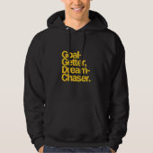 Goal Getter Dream Chaser Yellow Typography Hoodie (Voorkant)