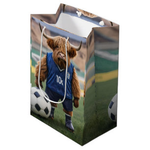 Goal-Getter: Een Highland Koe gekleed voor voetbal Medium Cadeauzakje