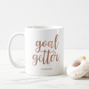 Goal Getter Faux Roos Gold Typografie Koffiemok