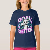 Goal Getter Kat T-shirt Grappig Leuk Motiverend Ca (Voorkant)