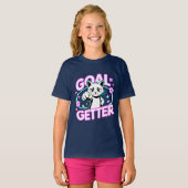 Goal Getter Kat T-shirt Grappig Leuk Motiverend Ca (Voorkant volledig)