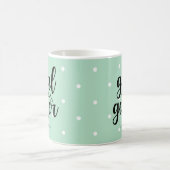 Goal Getter | Mint Green Polka Dots en Typografie Koffiemok (Center)