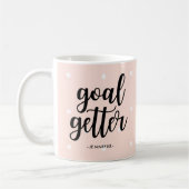 Goal Getter | Roze pokadots en typografie Koffiemok (Links)