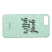 Goal Getter | Trendy Mint Green en Polka Dots Case-Mate iPhone Case (Achterkant (Horizontaal))