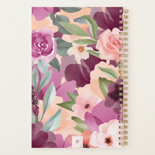 Goal Getter Violet & Roze Waterverf - Aangepast Planner (Achterkant)