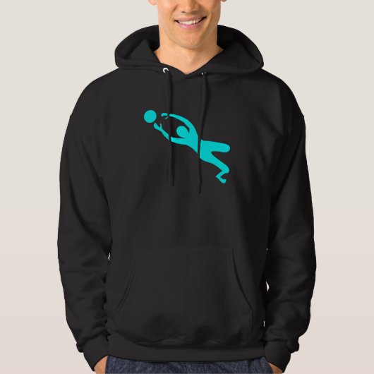 Goal Keeper - Cyaan Hoodie (Voorkant)