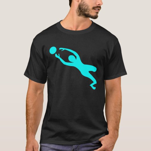 Goal Keeper - Cyaan T-shirt (Voorkant)