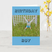 Goal Keeper Verjaardag Jongen Kaart (Gele Bloem)