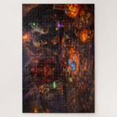 Goal night out spooky witch and skeleton fantasy j legpuzzel (Verticaal)