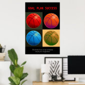 Goal Plan Succes Basketball Sport Pop Art Poster (Thuiskantoor)