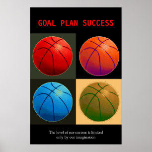 Goal Plan Succes Basketball Sport Pop Art Poster