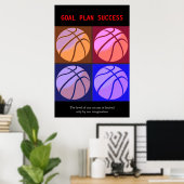 Goal Plan Succes Basketball Sport Poster (Thuiskantoor)