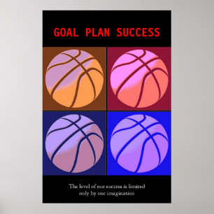 Goal Plan Succes Basketball Sport Poster