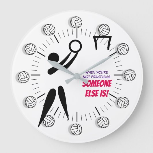 Goal Shooter Clipart Motivatie Quote Netball Grote Klok (Voorkant)