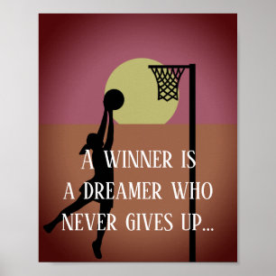 Goal Shooter Motivatie Quote Netball Poster
