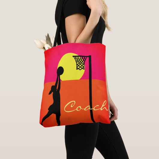 Goal Shooter Netball Coach Canvas tas (Dichtbij)