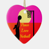 Goal Shooter Peace Love Netball Quote Keramisch Ornament (Rechts)