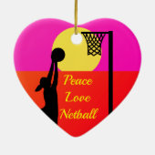 Goal Shooter Peace Love Netball Quote Keramisch Ornament (Achterkant)